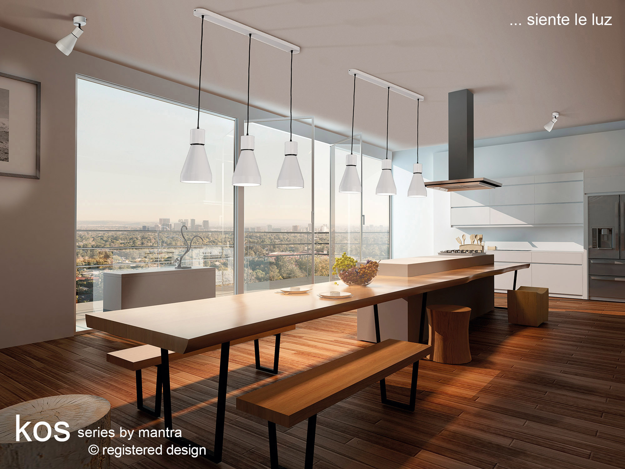 Kos E27 Ceiling Lights Mantra Fusion Linear Fittings